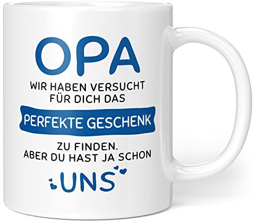 Geschenkideen Opa - Das Perfekte Geschenk Aber Du Hast Ja Uns - Geschenke für Opa Tasse - Großvater Enkel Geschenk Geburtstag - Keramik 330ml