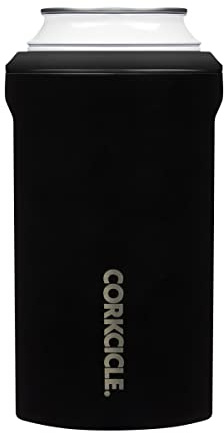 Corkcicle Arctican - Beer & Soda Can Cooler - Triple Vaccum-Insulated Stainless Steel Design - Holds 330ml / 400ml Cans & 330ml Bottles - Includes Adapter Bottle Sleeve - Black