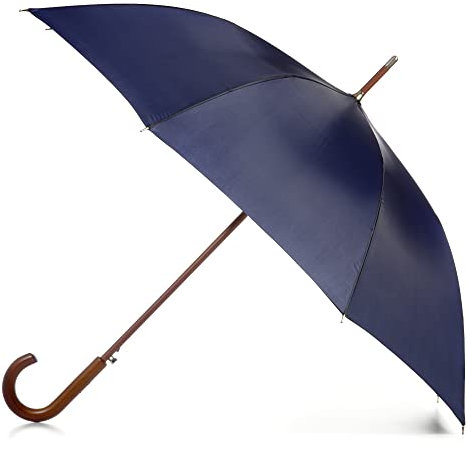 Totes Eco Regenschirm mit Holzgriff, Schwarz/Grau/Orange/Streifen, Schwarz Grau Orange gestreift, Einheitsgröße