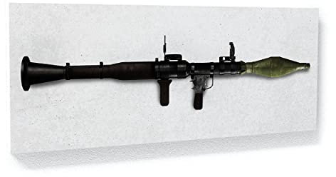 Sense Canvas RPG schwarze Leinwand Kunst – Granatwerfer Waffe Militär Armee Home Decor Druck Poster Gemälde Medium 30 x 12 / 1,9 cm