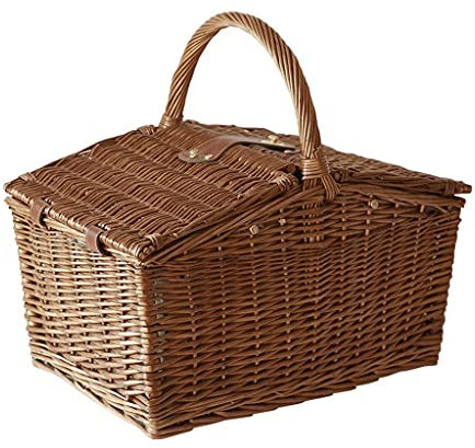 Picknickkorb Picknickkörbe Picknickset Luxus-Picknickkorb aus Weidengeflecht Picknickkorb mit Deckel und Griffen Picknickkorb für 4 Personen Geeignet für Picknicks und Camping