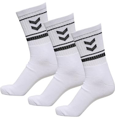 hummel Unisex Hmlstripe Crew 3-pack Sock, Weiß, 41-45 EU
