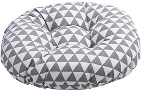 ZEALMAX Japanischer Stil Meditationskissen, Leinen Yoga Nackenrolle Tatami Rund Bodenkissen Kissen für Erwachsene, 43 cm (17 Zoll)