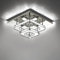 LIGKIN LED-Deckenleuchte 36W Moderne LED Kristall Deckenlampe Quadratisch Edelstahl Kronleuchter für Wohnzimmer Esszimmer Schlafzimmer Badezimmer, Ø30 cm