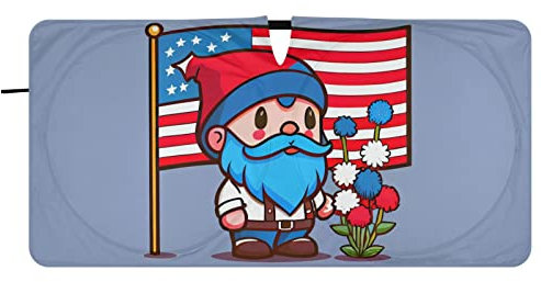 Divertido gnomo plegable para parabrisas delantero de coche, accesorios para coche, parasol con bolsa de almacenamiento, parasoles