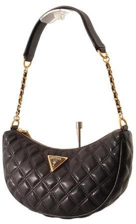 GUESS Damen Giully Top Zip Shoulder Schultertasche, Reißverschluss Oben, Schwarz
