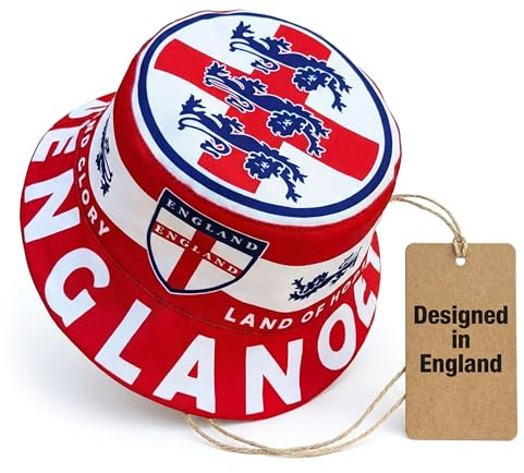 Generisch England Sun Hat, Fan Hat, Fishing Hat, Military Hat, Bucket Hat, Blue, White, Red, 59