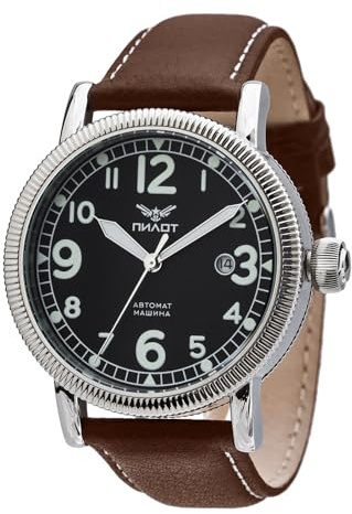 Strela Pilot Germany Fliegeruhr mit Myota 8215 Uhrwerk 43mm Militär mechanische Automatik Uhr mit Handaufzug B-Uhr Verschiedene Retro Modelle mit Leuchtfarbe