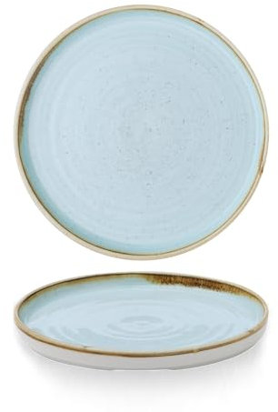 Churchill Stonecast Duck Egg Blue Walled Plate 21cm - 8.25, SDESWP211