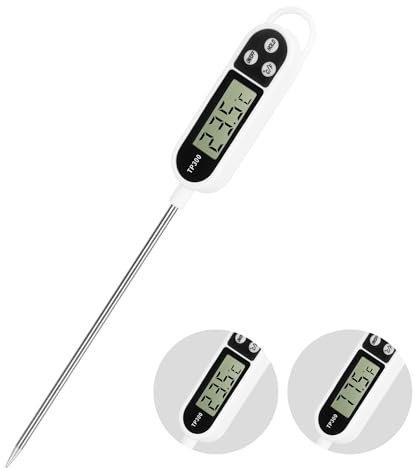 Thermomètre de Cuisson Numérique, Thermometre Cuisine à Lecture Instantané avec Longue Sonde pour la Cuisson, la Pâtisserie et les grillades