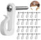 SuerZaro Q-Hanger Screw Hooks, Screw in Hooks for Indoor and Outdoor, Lights Hanger Hooks with Drill Bit Q-Hanger Hooks for Outdoor String Lights, 20 Pack
