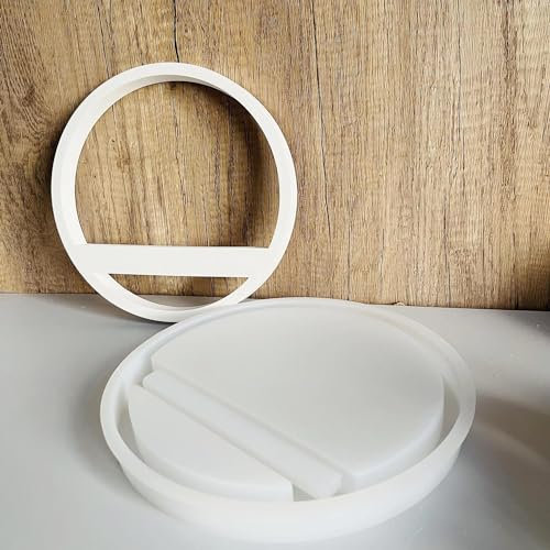 Keboygym Silikonformen Gießformen Kerzenhalter,DIY Kombination Haus,Silikonform Häuser, Kerzenständer Haus Deko Giessform Silikon,Einschieber Silikonform Wohnzimmer Deko (Großer Kreis)