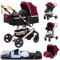 GLOKID Poussettes 3 en 1 Citadines Poussettes Combinées Poussette Tricycle Baby Walker Poussette Haute Paysage Poussettes Pliantes Trolley Bébé Landau pour 0-36 (530 Rouge)