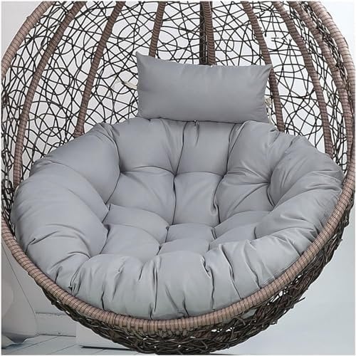 Egg Chair Cushion, Hanging Basket Cushion, Soft Patio Hanging Chair Cushion Pad, Replacement Cushion for Hanging Chair, Hammock Chair Cushion, Seat Cushion Cushion for Outdoor Indoor (Grey, 115CM)