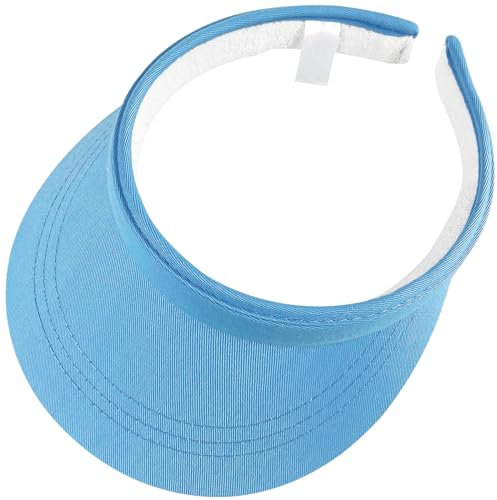Sun Visor Hats Women Men Clip On Wide Brim Visor Hats Sports Tennis Golf Cap for Travel Outdoor Activity (Blue)