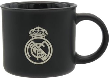 CYPBRANDS Real Madrid, Taza, Taza Cerámica, Menaje, Desayuno, Tazas Originales, Color Negro, Producto Oficial
