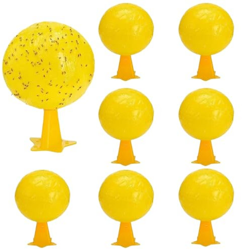 8 Stück Gelbe Fruchtfliegenfallen, Klebrige Insektenbälle, Natürliche Und Umweltfreundliche Falle for Fruchtfliegen, Schwebfliegen Und Mücken