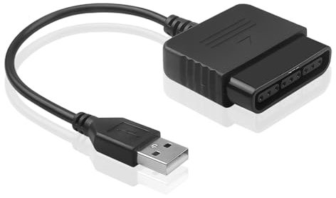 Raysha PS2 to USB Adapter Converter Cable - High-Speed Controller 2.0 for PS1, PS2, PS3, PS4 Dual Shock Joy Pad Gamepad to PC USB Games