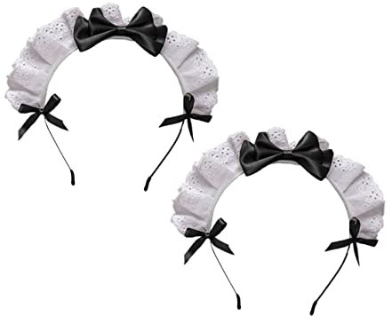 CRILSTYLEO 2 Stück Spitzen Und Schleifen-haarreifen Für Damen Party Und Cosplay-kopfschmuck Leicht Und Komfortabel Zu Tragen