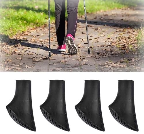 4 Stück Nordic Walking Stöcke Gummipuffe, Walking Stöcke Gummipuffer, Gummipuffer Nordic Walking Stöcke, Walking Pads Für Trekking Asphalt Kies Gebirge Mit Durchmesser (10mm)