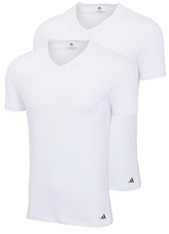 adidas 2 er Pack V-Neck T-Shirt Herren V-Ausschnitt Baumwolle