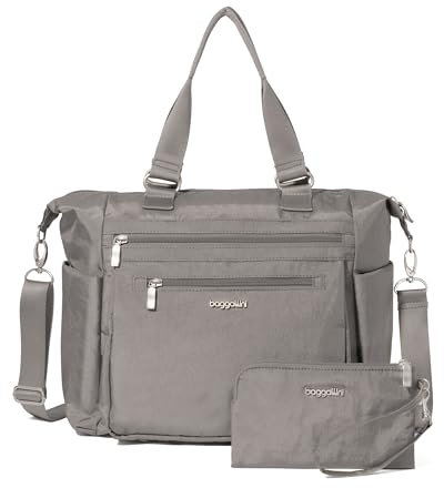 Baggallini Damen Trifecta Convertible Backpack Convertibel Rucksack Crossbody Tote, Sterling Shimmer