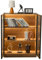 Azkoeesy Glasvitrine mit LED-Beleuchtung, 3 Ablagen, Sideboard, Buffetschrank, Braun, 80 B x 32 T x 106 H cm
