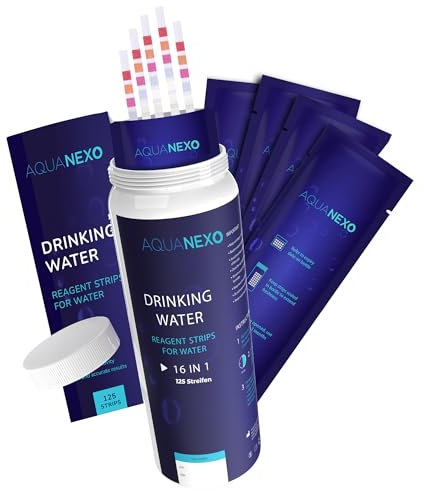 AQUANEXO 125 tester per acqua potabile 16 in 1, strisce reattive del pH, strisce reattive di durezza dell'acqua, strisce reattive per acqua potabile