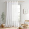 MIULEE Sheer Voile Vorhang mit Ösen Transparente Optik Gardine Ösenvorhang Ösenschal Transparent Durchsichtig für Schlafzimmer Wohnzimmer 300x225 cm (B x H) 1er Set Weiß
