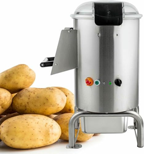 Industrial Potato Peatter and Washer, Capacity 130-200 Kg/h, Potato Peeler with 750W Brush with 0-5 Min, 110V (220V) Timer (220V)