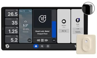 Shelly Wall Display X2 Silver + Blu H&T Ivory (Bundle), Wi-Fi Smart Home Automation Control Panel, Thermostat, Integrated 5A Relay, Neutral Conductor Required, Environmental Data, Alexa & Google Home