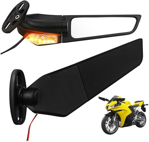 1Paar Motorradspiegel mit Blinkern Seitliche Rückspiegel für Lenker Kompatibilität Stabil und Langlebig Installieren für Verschiedene