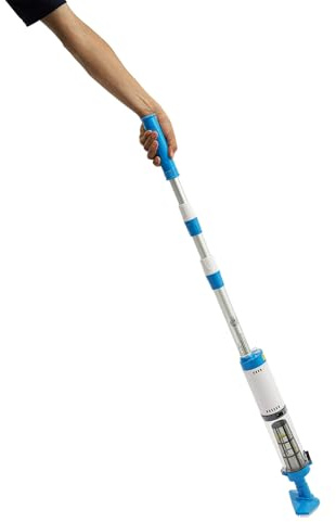 SuhoFutus Aspirateur de piscine sans fil 3 en 1 avec forte puissance d'aspiration IPX8, batterie 1600 mAh, tige télescopique réglable, pour jacuzzi, spa et petites piscines