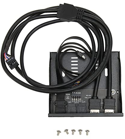 Ausla Front Panel USB 3.2 Hub, 10Gbps USB C und 2xUSB 3.0 Anschlüsse mit Audio-Interface, für 7 8 10 11 32 64 BIT