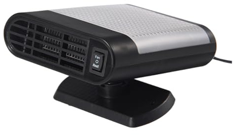 KIXZSAZ Chauffage de voiture portable avec ventilateur pour éliminer rapidement le gel et le brouillard Climatisation et chauffage autonome ABS 12 V, gris