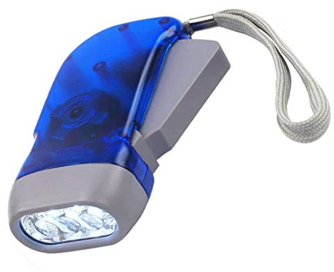 Odoukey Torcia a mano Torcia a LED carica Dinamo Generatore manuale Manovella Lampada da campeggio