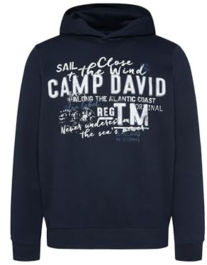 Camp David Herren Leichter Hoodie mit Label Print