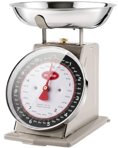 ARINOO Mechanical Kitchen Scale, 11lb Analog Food Scale with Bowl