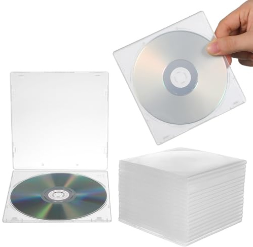 Anneome Dvd Box Sottile 20 Pezzi in Plastica Bianca per CD e Dvd