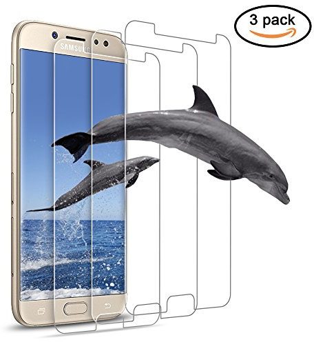 [3 pièces]Verre Trempé pour Samsung Galaxy J7 2017,Jwlife Protection écran pour Samsung Galaxy J7 2017 Haute Transparence Anti-Bubble Résistant Aux Rayures Facile à Installer