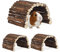 Relaxdays 3X Nagerbrücke Holz im Set, Tunnel für Kleintierkäfig, Hamster, Meerschweinchen, flexibel biegen, HBT 2x29x17cm, Natur