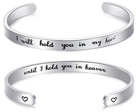 LParkin Damen Memorial Armband ich werde Dich in Meinem Herzen halten, bis ich sie halten im Himmel Geschenke für ihre Erinnerung schmuck Cuff