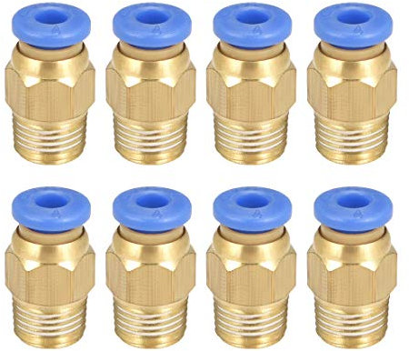 sourcing map Straight Pneumatic Push to Quick Connect Fittings G1/8 Male x 4mm Tube OD 8pcs