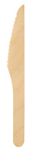 Duni 187556 - Bio Holzmesser, Birkenholz, Länge ca. 16,5 cm, 10 Stück, ecoecho, Besteck, Partygeschirr, Einwegmesser