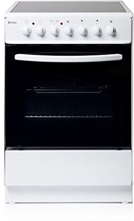 Haden 60cm Freestanding Electric Cooker - 4 Zone Ceramic Hob - 64L Oven Capacity - 90-Minute Timer - Easy Clean Enamel Interior - White