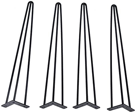 Ejoyous 4X Tischbeinen Metall, Hairpin Table Leg Tischbein Haarnadel Tischfüße Möbelfüße Tischkufen Haarnadelbeine Möbelbein mit Bodenschutz für Schreibtisch Beistelltisch Nachttisch(71 cm)