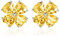 Herz Damen Ohrringe Glücksbringer Lucky clover Ohrringe silber 925 Ohrstecker Gelb Citrin Ohrringe Vierblättriges kleeblatt Herzförmiger Schmuck Damen Geschenke für Frauen