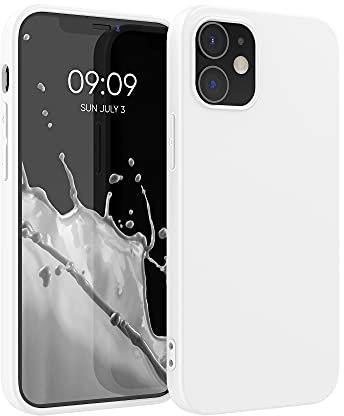 kwmobile Funda para Apple iPhone 12 / iPhone 12 Pro Carcasa - Ultrafina de TPU y Silicona con Bordes elevados anticaídas - Blanco Mate