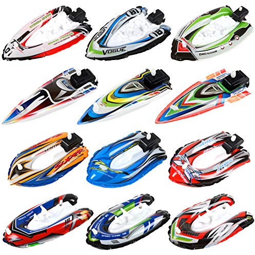 Bath Toy,Wind Up Boat,12 Pack Assorted Bath Boat Toy,Yacht Speed Boat for Swimming Pool, Beaches and Tubs,Outdoor Water Toy for Kids