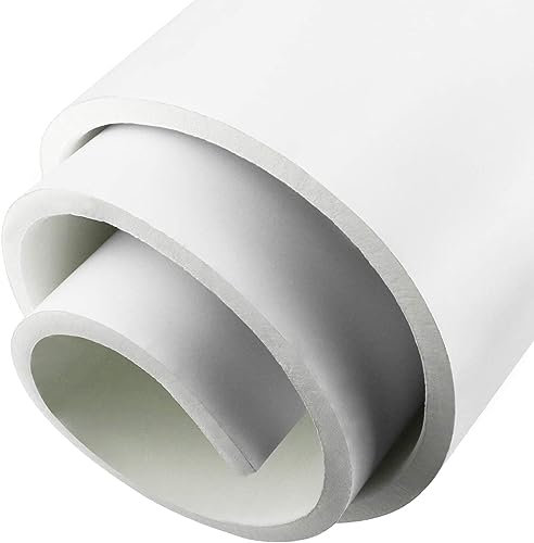 Rouleau de Mousse autocollante 300mm x 12mm x1.5m Plaque de Mousse de néoprène Multifonction Anti Vibrations Antidérapantes Protège Vos Meubles Et Plancher Tapis de Mousse DIY Facile à Couper (Blanc)